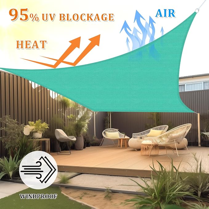 Shade&Beyond 6'x8' Sun Shade Sail Canopy Rectangle, UV Block Breathable Curved - Image 2
