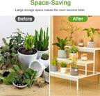 aboxoo 3-Tier Rectangular Metal Plant Stand, Ladder Flower Pot Rack | - Image 4