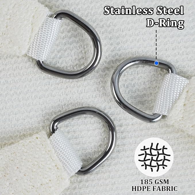 Shade&Beyond Custom Sun Shade Sail 11'x15'x18.6' Triangle Sun Sail Shades Patio - Image 4
