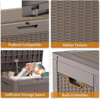 PatioZen 36 Gallon Deck Box Outdoor, Weatherproof Resin Patio Storage Box - Image 6