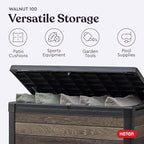 Keter Walnut 100 Gallon Resin Deck Box-Organization and Storage - Image 5