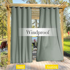 NICETOWN Patio Curtains Outdoor Waterproof W100 x L95 in Sage Green | Windproof - Image 4