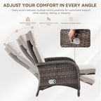 Zero Gravity Wicker Patio Recliner Chairs Set of 2 - Image 6