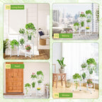 iDavosic.ly Plant Stand Indoor Outdoor, 6 Tier Metal Corner Shelf, Folding - Image 4
