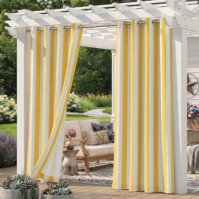 2 Panels Outdoor Stripe Curtains by Sunshelf