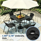 5 Piece Patio Dining Set with Black Outdoor Metal Table & 4 Hand-Woven PE - Image 4