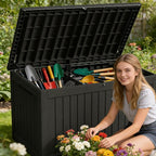 270 Gallon Outdoor Storage Box Resin Deck Box All Weather Waterproof Large - Image 6