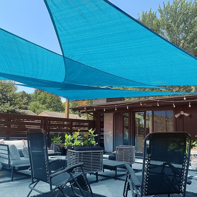 LOVE STORY Custom Size 8' x 8' x 11.3' Sun Shade Sail, Turquoise Blue | HDPE by LOVESTORY