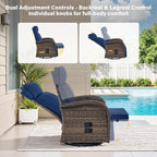 Dual-Adjust Swivel Outdoor Recliner Chair Set of 3 - Image 5