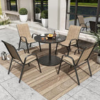Patio Dining Chairs Set of 4 Outdoor Stackable Dining Chairs - Image 2