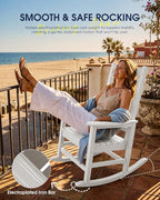 Oversized Outdoor Rocking Chairs Set of 4, HDPE Porch Rocker - Image 9