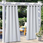 NICETOWN 2 Panels Greyish White Outdoor Curtains by NICETOWN
