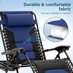 MFSTUDIO Padded Zero Gravity Chair, Cup Holder, 28in Seat, Removable Cup Holder - Image 4