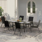 Patio Chairs Set of 6, Stackable Chairs - Image 2