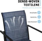 Stackable Patio Chairs Set of 2, Outdoor Dining Chairs - Image 5