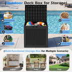 Outdoor Storage Box, 31 Gallon Resin Deck Boxes Outdoor Waterproof - Image 3