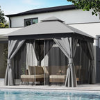 10'x10' Outdoor Gazebo, Heavy Duty Metal Frame Patio Canopy - Image 3