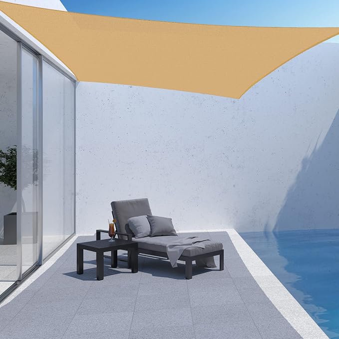 Asteroutdoor Sun Shade Sail Rectangle 10' x 13' UV Block Canopy - Image 5