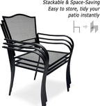Patio Dining Chairs Set of 8, Metal Mesh Patio Furniture Set - Image 4