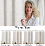 H.VERSAILTEX 100% Blackout Curtains Ivory, Linen Blackout Curtains 96 inch - Image 5