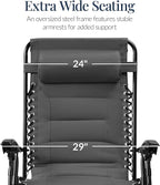 Best Choice Products Oversized Padded Zero Gravity Chair, Folding Outdoor Patio - Image 3