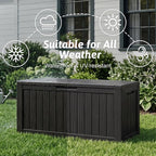PatioZen 75 Gallon Resin Deck Box, Space-Saving Weatherproof Outdoor Storage Box - Image 4