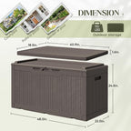 Greesum 100 Gallon Resin Deck Box Outdoor Storage - Image 7