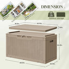 Greesum 100 Gallon Resin Deck Box Outdoor Storage - Image 7
