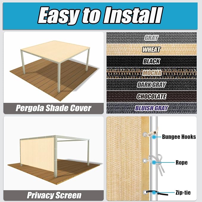 Amagenix Sun Shade Cloth Privacy Screen - Image 5