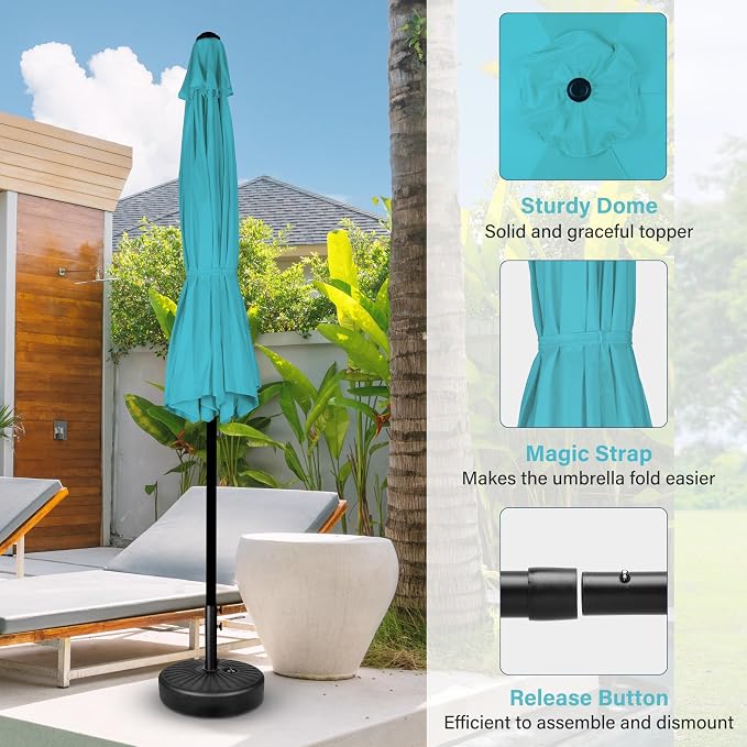 Simple Deluxe 9' Patio Umbrella Outdoor Table Market Yard Umbrella - Image 2