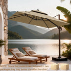 10x10Ft Patio Umbrella Outdoor Cantilever Rectangle Umbrella - Image 6