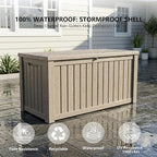 Outdoor Storage Box, 180 Gallon Waterproof Deck Box, Piston-Lift Tall Standing - Image 5