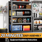Metal Garage Storage Shelves Heavy Duty Shelving Unit 5 Tier Steel Adjustable - Image 8