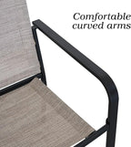 Anmutig Stackable Outdoor Dining Chairs Set of 6, Textilene Fabric, Breathable - Image 5