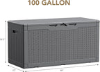 Devoko 100 Gallon Waterproof Resin Deck Box, Large Outdoor Storage Box | Indoor - Image 6