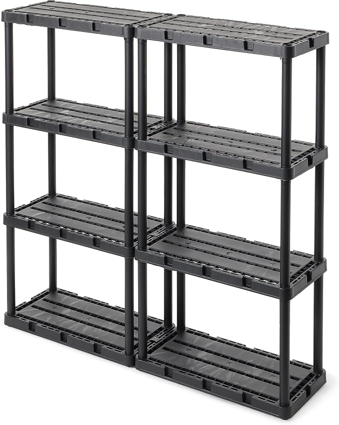 Gracious Living 2 Pack Light Duty Storage Shelves, Knect-A-Shelf 4-Shelf - Image 8