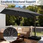 9' X 12' Cantilever Patio Umbrella Rectangle Outdoor Umbrella - Image 3