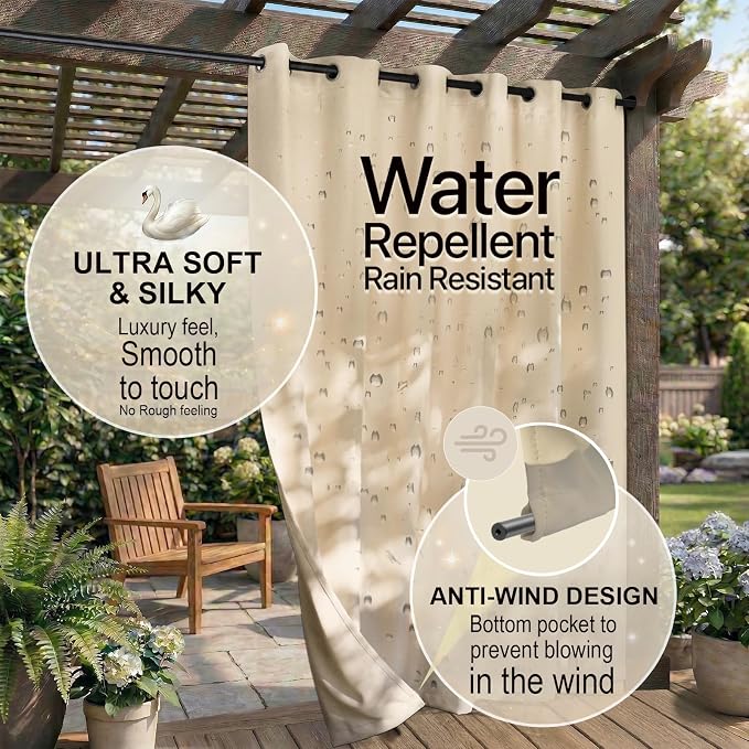 Outdoor Indoor Curtains W52 x L108 - Image 4