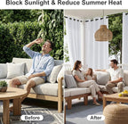 RYB HOME Outdoor Curtains for Patio Deck, Waterproof & Block Sunlight | Thermal - Image 2