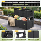 Greesum 80 Gallon Outdoor Storage Bench Deck Box, Waterproof UV Resistant - Image 4