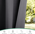 2 Panels Outdoor Curtains for Patio Waterproof, Thick Privacy Room Dividers for - Image 6