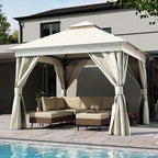 10'x10' Outdoor Gazebo, Metal Frame Heavy Duty Patio Canopy Tent Shelter by LAUSAINTHOME