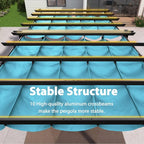 PURPLE LEAF Outdoor Pergola Retractable Aluminum 12' X 18', Turquoise Blue | - Image 3
