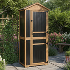 Outdoor Storage Cabinet, Wood & Metal Garden Shed by PETSCOSSET