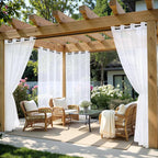 MIULEE White Outdoor Curtain for Patio Waterproof 4 Panels 54 x 108 Inch | by MIULEE