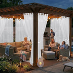 BONZER White Outdoor Sheer Curtains - Image 6