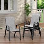 Garvee Patio Chairs Set of 4, Stackable Chairs - Image 7