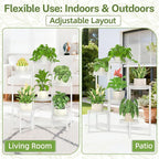 iDavosic.ly Plant Stand Indoor Outdoor, 6 Tier Iron Corner Shelf, Folding Multi - Image 7