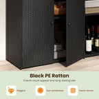 Tangkula Rattan Outdoor Storage Cabinet, Patiojoy Outdoor Cabinet - Image 3