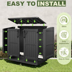 36 Cu Ft Horizontal Resin Storage Shed, Weatherproof Outdoor Storage Cabinet - Image 7